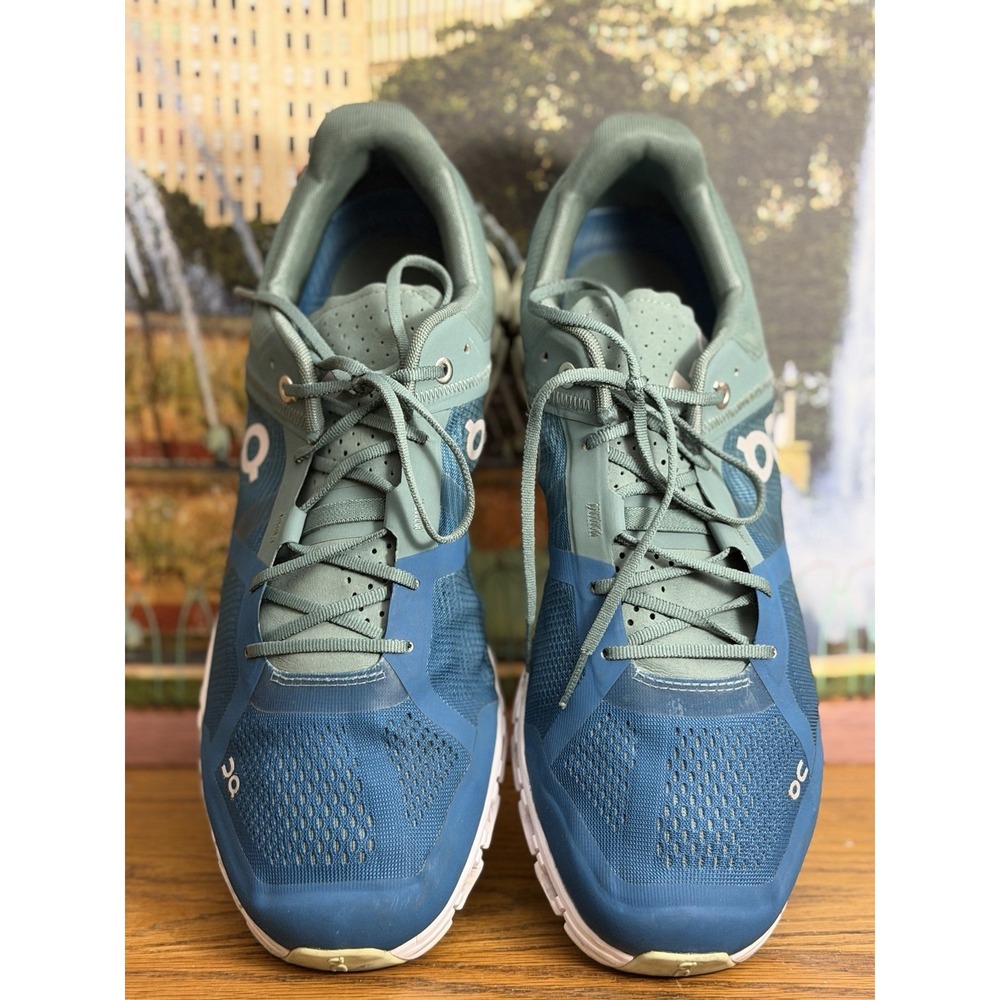 On Cloud Cloudflow Blue Grn Run Sneaker Walking Shoe Swiss Lightweight Mens 11.5 - Picture 3 of 7